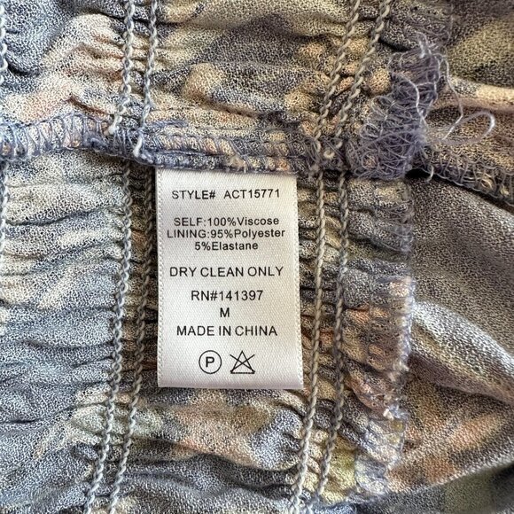 Women's M ASTR Floral Peplum Smocked Tank Cami Purple Blue Adjustable Straps - Picture 5 of 6